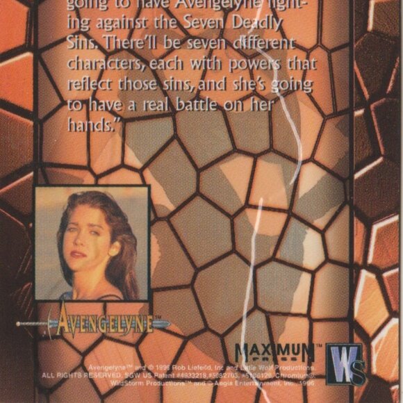 Avengelyne Series 1 Chromium Embossed Insert Chase Card E6 Cathy Christian Model - Picture 4 of 4